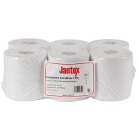 Jantex Handtuchrollen für Innenabrollung weiß 2-lagig - 6 Stück