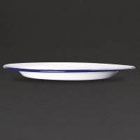 Olympia emaillierte Essteller weiß-blau 24,5cm