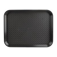 Kristallon Fast-Food-Tablett aus Polypropylen schwarz 34,5cm