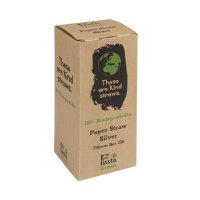 Fiesta Green Kompostierbare Papiertrinkhalme silber