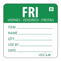 Vogue auflösbare Etiketten Freitag grün