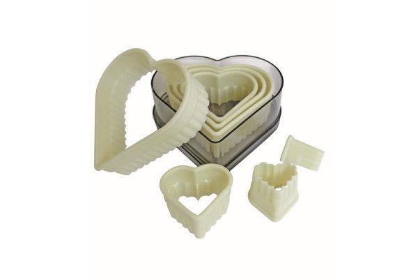 Ausstechersatz Herz, gezackt 7-teilig Material: Nylon, hitzebeständig bis +160°C