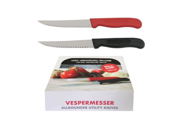 Thekendisplay Vespermesser 20 Messer/Display je 12 x schwarz und 8 x rot