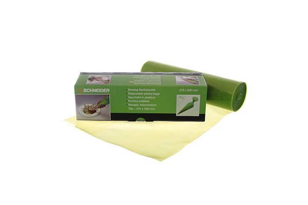 EW-Spritzbeutel, ECO, gechlossene Spitze 530 x 275  mm, 70 my, gerollt ,Farbe grün
