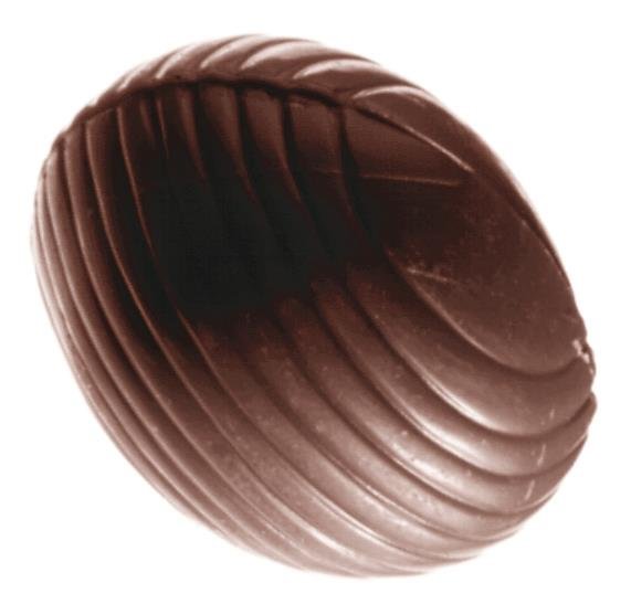 Schokoladen Form - Ei gestreift oval 275 x 135 x 24 mm - Doppelform