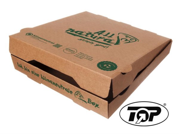 TOP 100 Stück Pizza - Boxen All natural, braun, NYC KR/KR, Maße: 24 x 24 x 4 cm