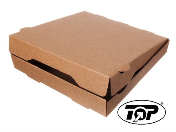 TOP 100 Stück Pizza - Boxen, braun, ohne Aufdruck, Maße: 24 x 24 x 4 cm